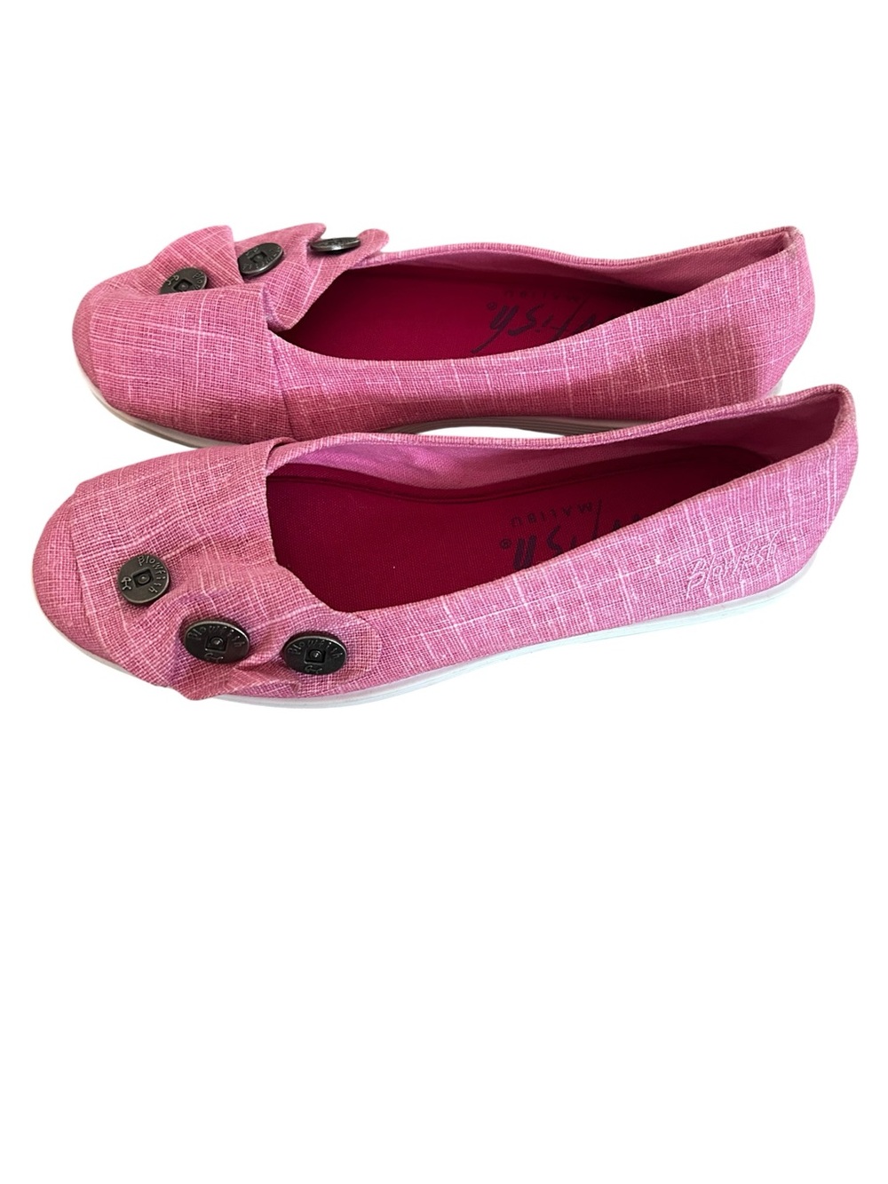 Blow fish Pink girls size 3  Button-Accent Slip-On Flats
